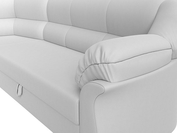 Диван угловой Карнелла левый (полностью экокожа белая) - Вид 4