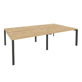 Onix Рабочая станция на П-образном м/к O.MP-D.RS-4.3.8 Тиквуд светлый/Антрацит металл 2760*1635*750 - Фото предпросмотра