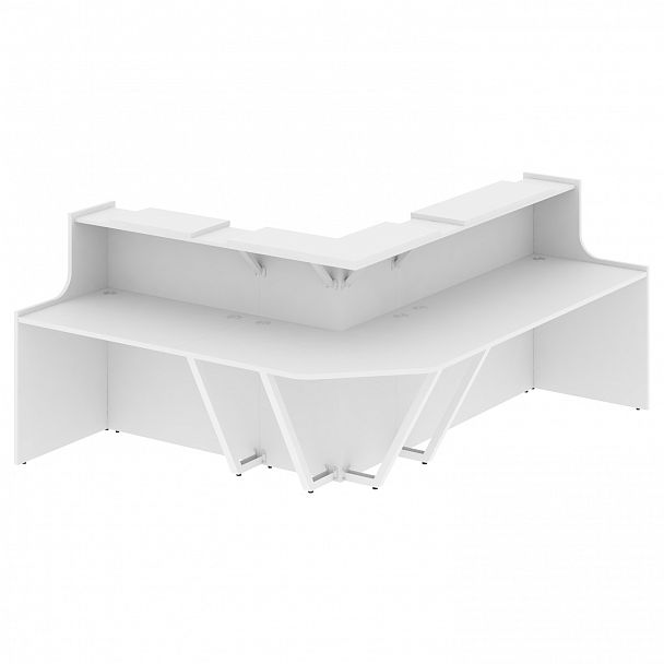 Ресепшн Г-образный "Onix" O.R-K-32 белый бриллиант - Вид 1