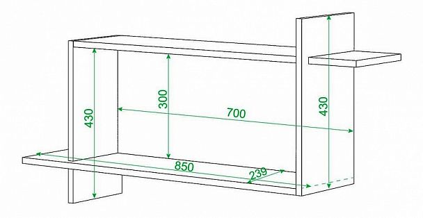 Полка книжная Домино ПК-16 Венге - Вид 2