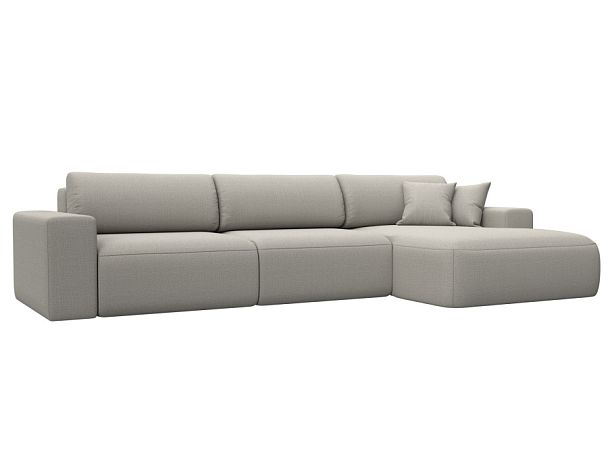 Диван угловой Лига-036 НПБ Классик Лонг правый угол Рогожка бежевый - Вид 1