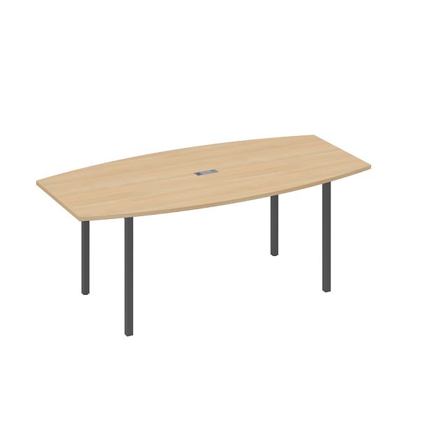 Стол для переговоров 200 на каркасе DUE A4 А4 Б2 113 БП натуральный дуб / металлокаркас антрацит - Вид 1