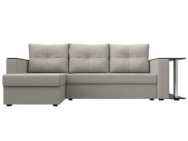 Диван угловой Атланта Лайт левый угол Рогожка бежевый - Вид 2