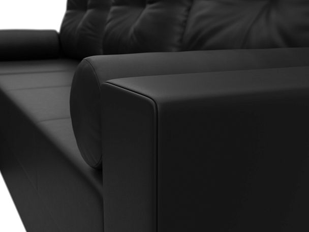 Диван угловой Верона Лайт угол левый (полностью экокожа черная) - Вид 4