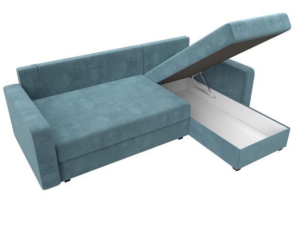 Диван угловой Ливерпуль Лайт правый угол Велюр бирюзовый - Вид 9