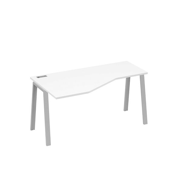 Стол эргономичный левый "Техно" на металлокаркасе TRE A4 А4 Б3 055 БП белый премиум / металлокаркас серый - Вид 1