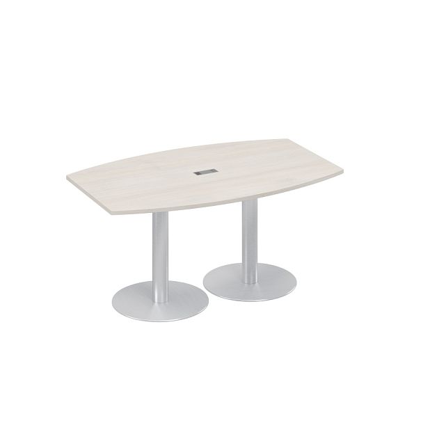 Стол 160x100 фигурный на опорах-колоннах для переговоров A4 А4 ХР 111 дуб шамони - Вид 1