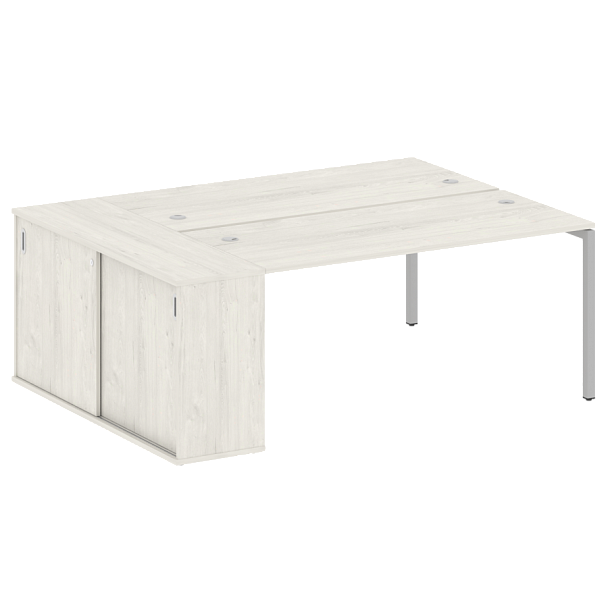 Metal System Quattro Р. ст. с шкафом-купе на П-образном м/к 40БП.РС-СШК-1.4 Т Дуб наварра/Серый металл 2010*1475*750 - Вид 1