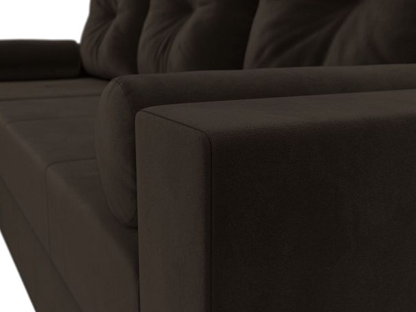 Диван угловой Верона Лайт угол левый (полностью вмикровельвет коричневый) - Вид 4