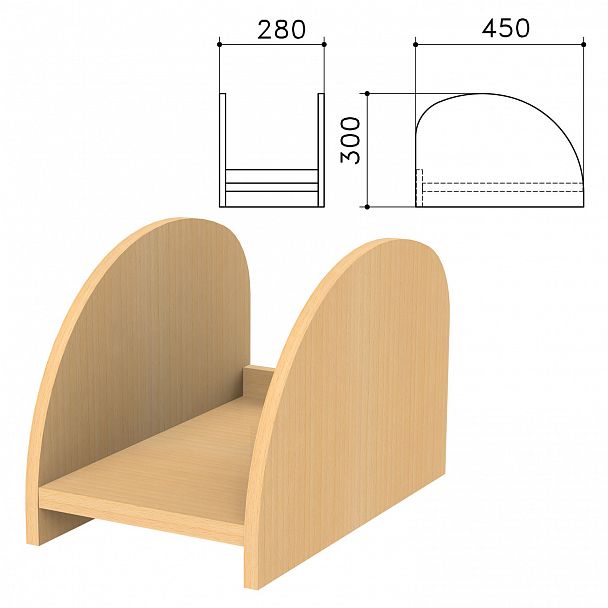 Подставка под системный блок "Канц", цвет бук невский, ПК01.10 - Вид 2