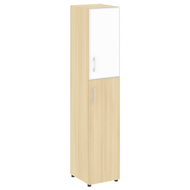 Yalta Шкаф узкий LT.SU-1.7 R (R) white Акация/Стекло white 400*450*1987 - Вид 1