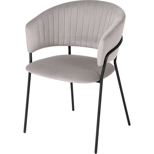 Комплект кухонных стульев Даксон светло-серый велюр/черный, 2 шт. - Вид 1