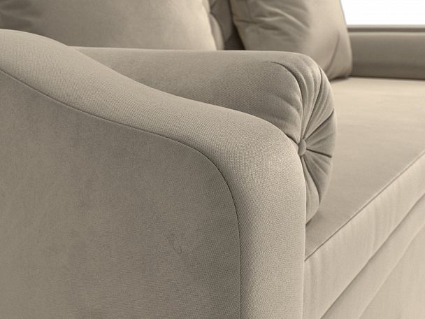 Прямой диван софа Сойер (полностью микровельвет бежевый) - Вид 4