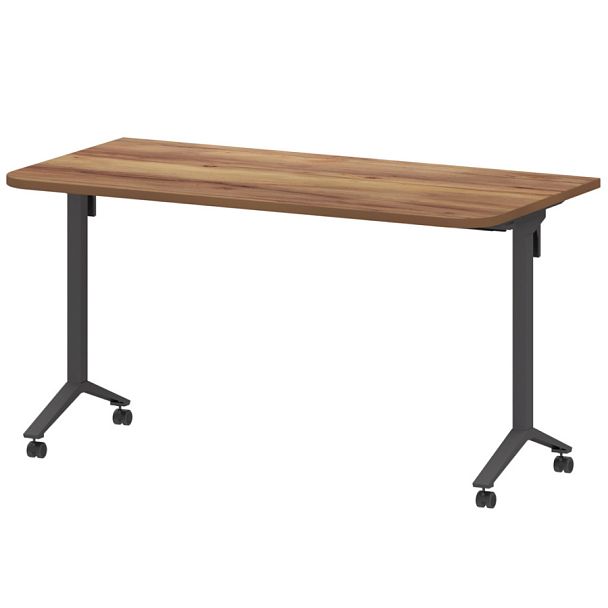 Стол мобильный складной радиусный МБ25-140.70Р Таксония/Антрацит 1400x700x750 Моби - Вид 1