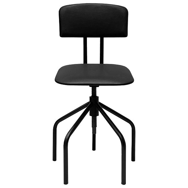 Стул кресло кассира, ресепшен РС66, на винте, без подлокотников, кожзам, черное - Вид 5