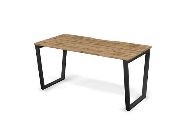 MATRIX 121S102-V Стол прямой, пров-ик вырезной (V-опоры) 1580х780х775 Дуб Крафт Золотой/Темно-серый - Вид 1