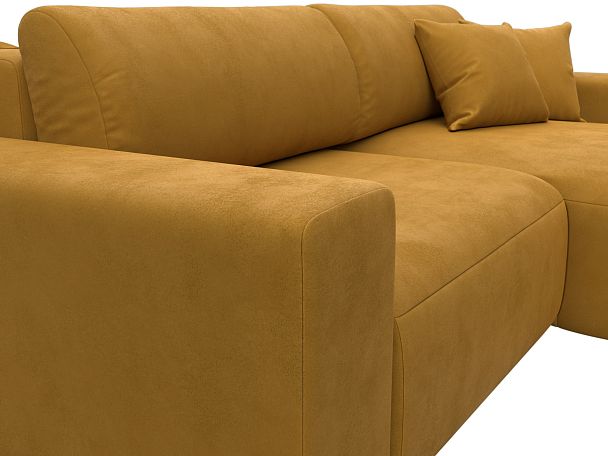 Диван угловой Лига-036 НПБ Классик правый угол Велюр желтый - Вид 4