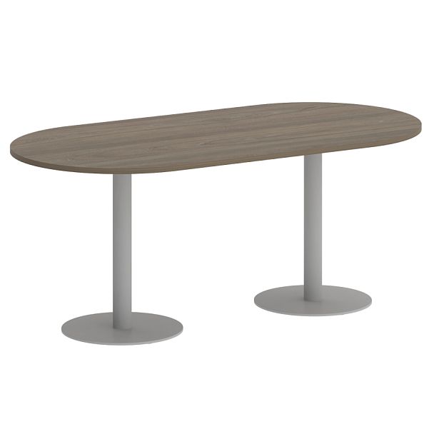 Home Office Стол овальный VR.SP-5-180.1 Вяз/Серый металл 1800*900*750 - Вид 1