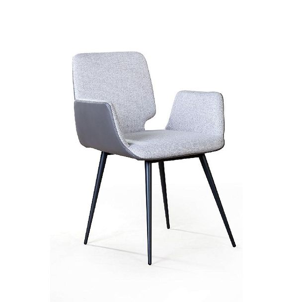 Стул с подлокотниками Adam, рогожка комби серый - Вид 1