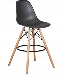 Стул барный DOBRIN DSW BAR (ножки светлый бук, цвет тёмно-серый (GR-04)) - Фото предпросмотра