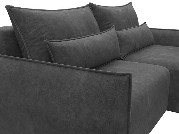 Диван угловой Лига-051 НПБ угол универсальный Велюр серый - Вид 4