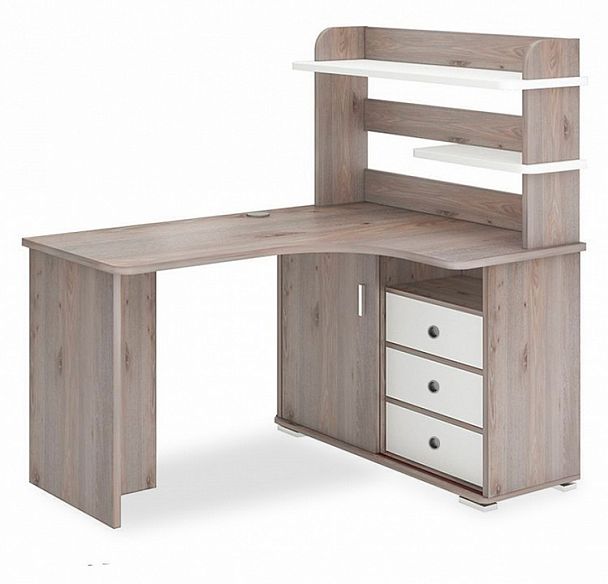 Стол компьютерный Домино СР-145 Белый/Нельсон правый - Вид 1