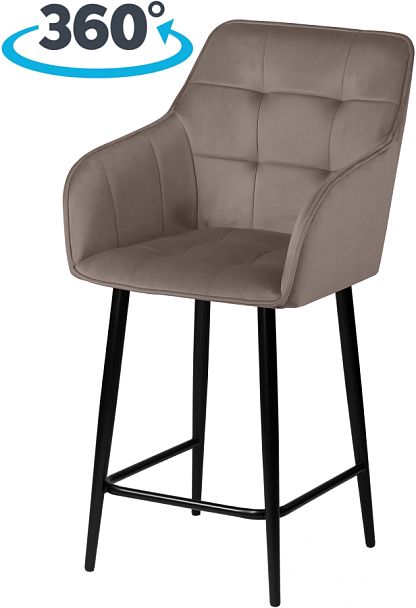 Комплект полубарных поворотных кресел Мони К, Confetti mocco/черный, 3 шт. - Вид 1