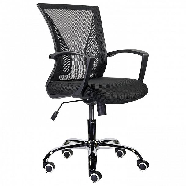 Кресло BRABIX "Wings MG-304", пластик черный, хром, сетка, черное, 532016 - Вид 2
