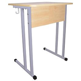 Парта Умник 1-местная, нерегулируемая, серый каркас, ЛДСП клён, гр.6 - Фото предпросмотра