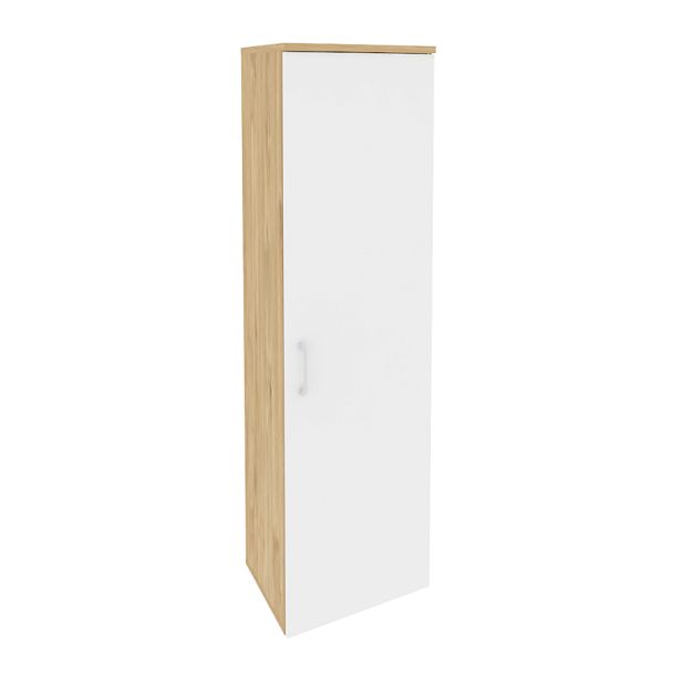Onix Гардероб узкий (правое исполнение) O.GB-1 (R) Тиквуд светлый/Белый бриллиант 560*420*1977 - Вид 1