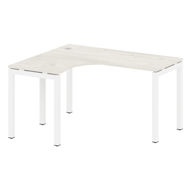 Metal System Quattro Стол криволинейный левый на П-образном м/к 50БП.СА-3 (L) Дуб наварра/Белый металл 1400*1200*750 - Вид 1