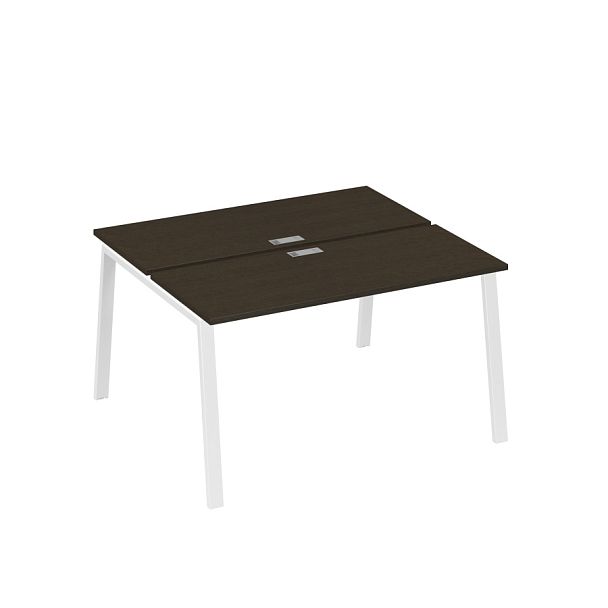 Станция 2х140 с опорами TRE офисная A4 А4 Б3 171  БП венге / металлокаркас белый - Вид 1