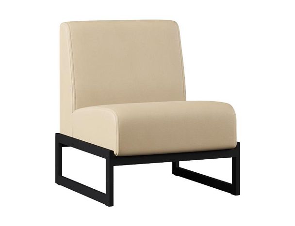 Диван Everprof Solo одноместный Металл Черный Экокожа Бежевый - Вид 1