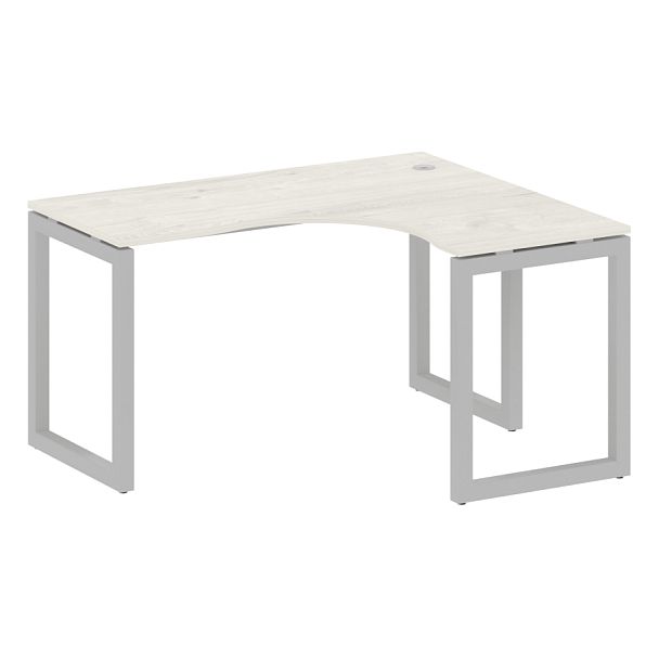 Metal System Quattro Стол криволинейный правый на О-образном м/к 50БО.СА-3 (R) Дуб наварра/Серый металл 1400*1200*750 - Вид 1