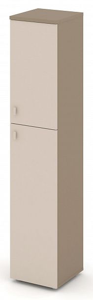 Шкаф высокий узкий (1 средний фасад ЛДСП + 1 низкий ЛДСП) "ESTETICA" ES.SU-1.8  Капучино - Вид 2