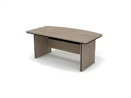 БЕРЛИН / BERLIN Стол руководителя прямой составной 1600х1000х760 Шорвуд/Черный - Фото предпросмотра