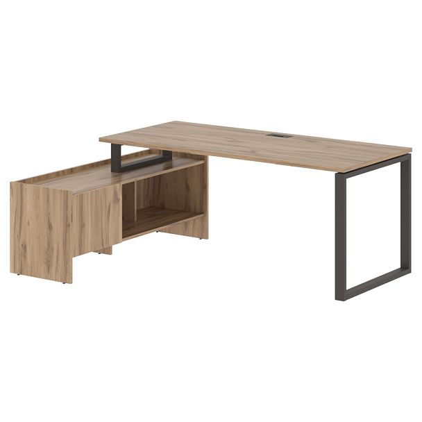 Стол с тумбой EQCT 19814 Дуб Денвер светлый/Мокко 1960х1400х750 EDIS - Вид 1