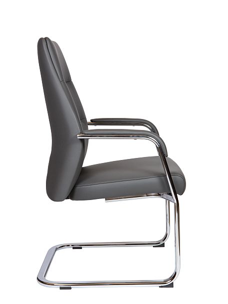 Кресло офисное / Nancy CF grey / алюминиевая  база/ серая экокожа - Вид 3