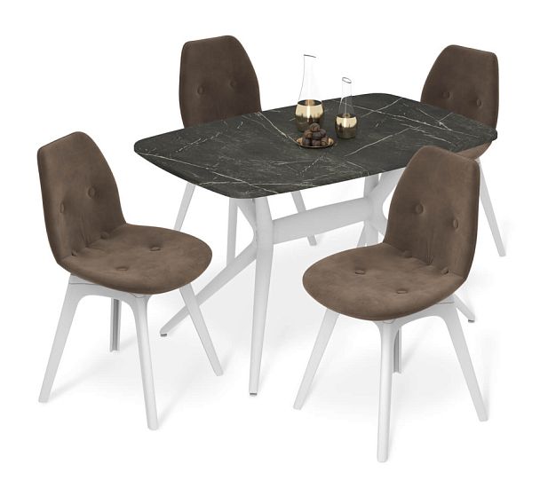 Обеденная группа Sheffilton SHT-DS320 сангай/кофейный ликер/белый - Вид 1