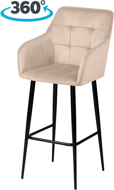 Комплект барных поворотных кресел Мони К, Confetti cream/черный, 2 шт. - Вид 1