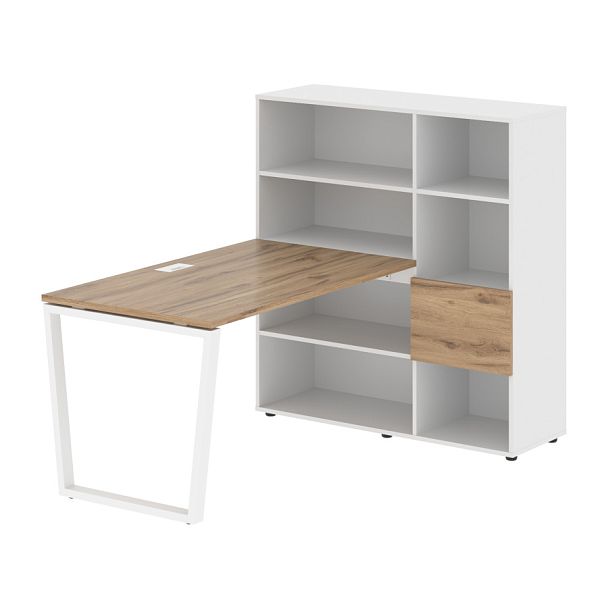 Стол-стеллаж EVRST 1213 Дуб Денвер светлый/Белый/Белый 1790х1250х1355 EDIS - Вид 1