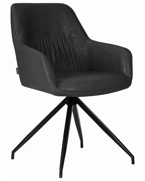 Стул обеденный DOBRIN DANIEL (черные ножки, винтажная антрацитовая экокожа (RU-08)) - Вид 1