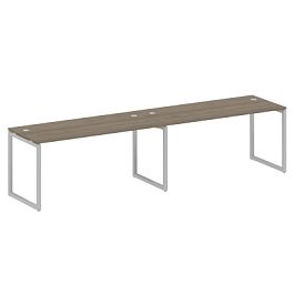 Metal System Quattro Р. ст. на 2 раб. места на О-образном м/к 40БО.СМ-2.4 Вяз/Серый металл 3200*720*750 - Фото предпросмотра