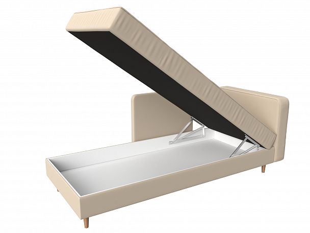 Кушетка Прайм правый (полностью экокожа бежевая) - Вид 6