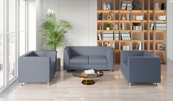 Секция с подлокотником двухместная правая "PRIME" PR.SP-2(R) черный кз - Вид 5