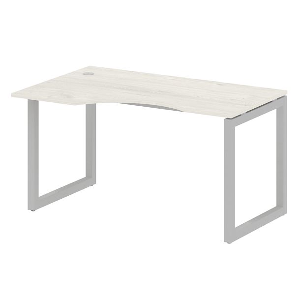 Metal System Quattro Стол криволинейный левый на О-образном м/к 50БО.СА-2 (L) Дуб наварра/Серый металл 1400*900*750 - Вид 1