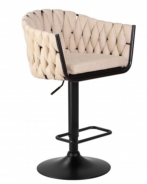 Стул барный DOBRIN LEON (бежевая ткань (LAR 275-1)) - Вид 3