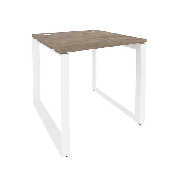 Onix Стол рабочий на О-образном м/к O.MO-SP-0.8 Тиквуд темный/Белый металл 780*800*750 - Вид 1