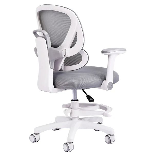 Кресло детское с подставкой для ног BRABIX KIDS "MG-220", сетка/ткань TW, серое, 533315 - Вид 4