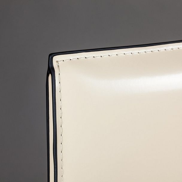 Стул с подлокотниками Barrie, кожа бежевый - Вид 6